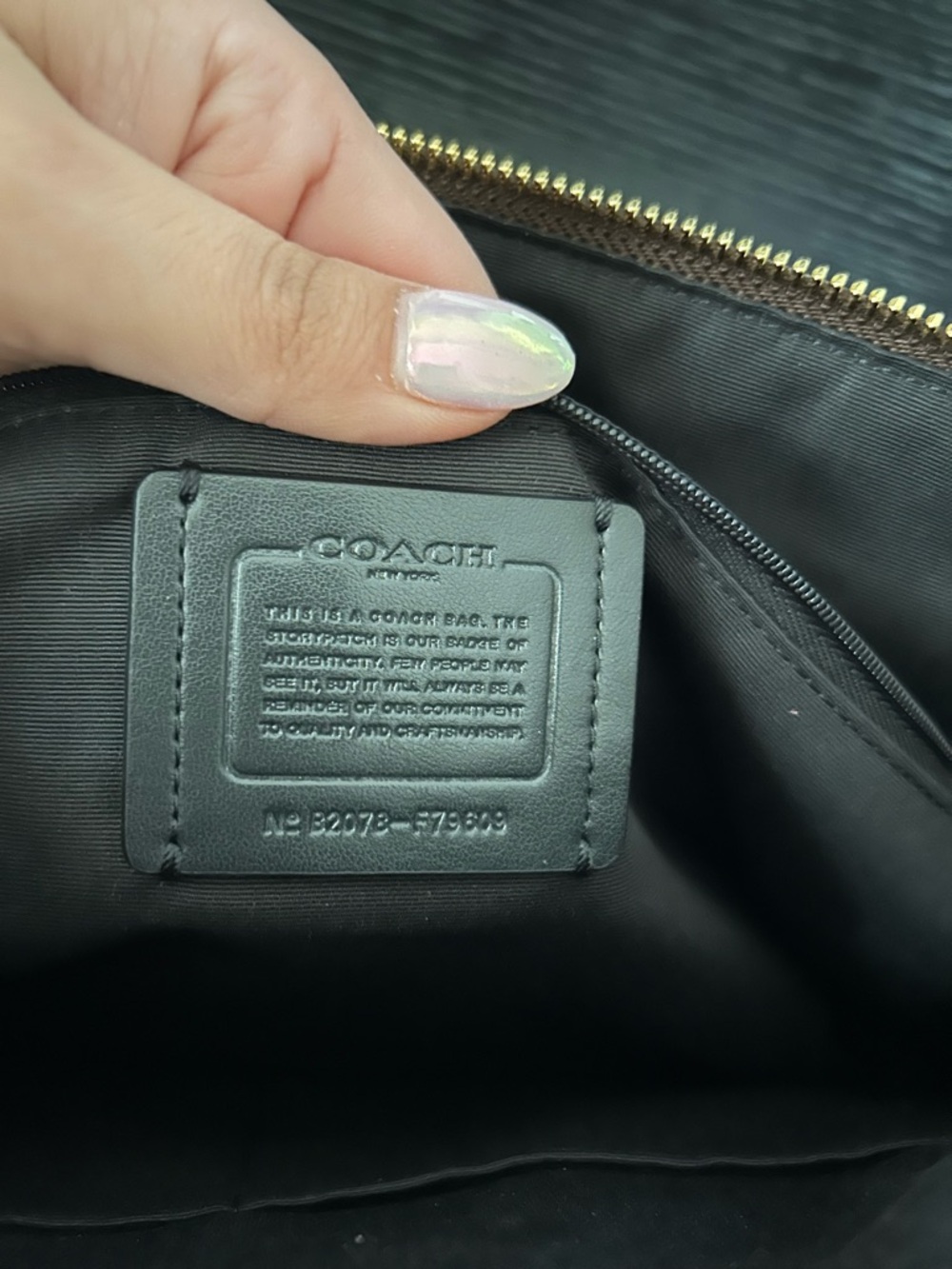 *SOLD* Coach Brown Signature Canvas Tote with Black Leather Straps - Picture 6 of 6